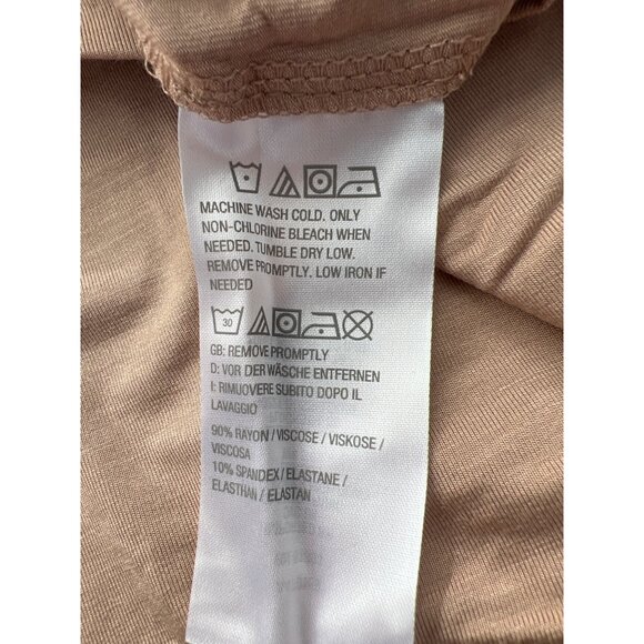 Susan Graver Weekend Essentials Cool Touch U Neck Top Womens XXS Warm Taupe NEW - Picture 5 of 7